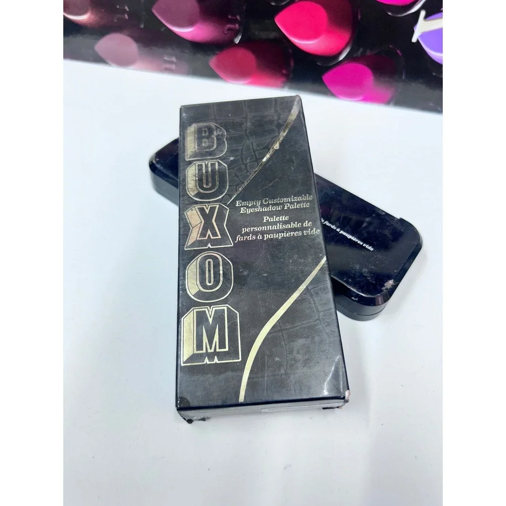 Buxom Empty Customizable Eyeshadow Palette Set of 2 Black Croc Refillable Compac